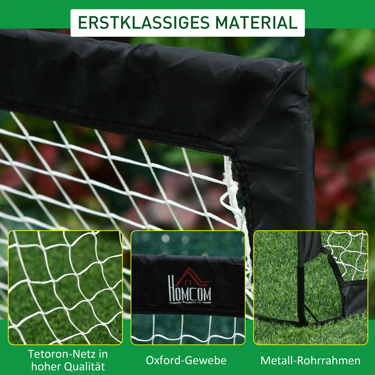 HOMCOM Fußballtor schwarz B/H/T: ca. 90x89x86 cm Fußballtor im 2er Set - weiß/schwarz (90,00/89,00/86,00cm) - HOMCOM