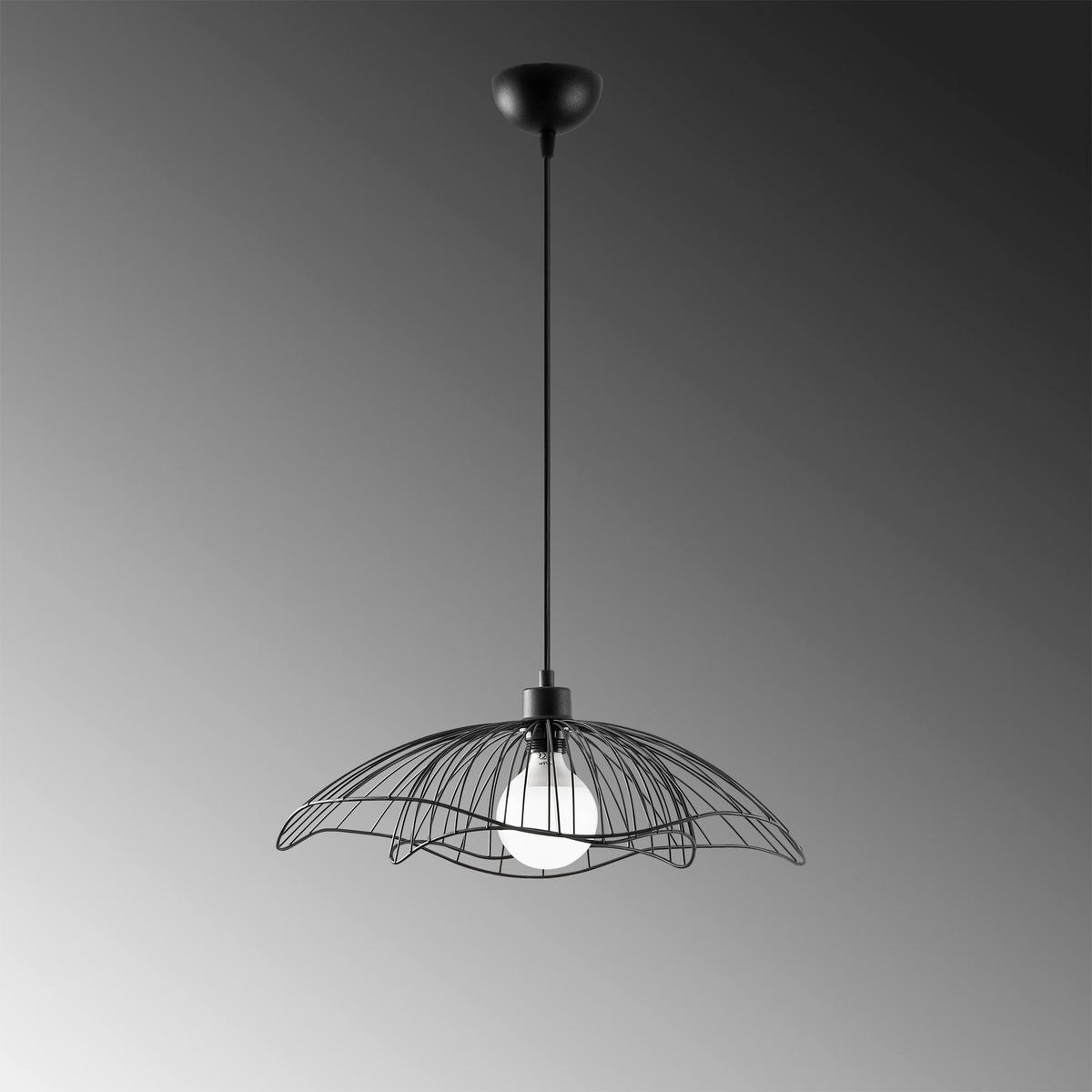 Opviq Pendelleuchte Farac-6380 schwarz B/H/T/L/D: ca. 50x111x50x50x50 cm E27 1 Brennstellen Farac - schwarz (50,00/50,00/111,00cm) - Opviq