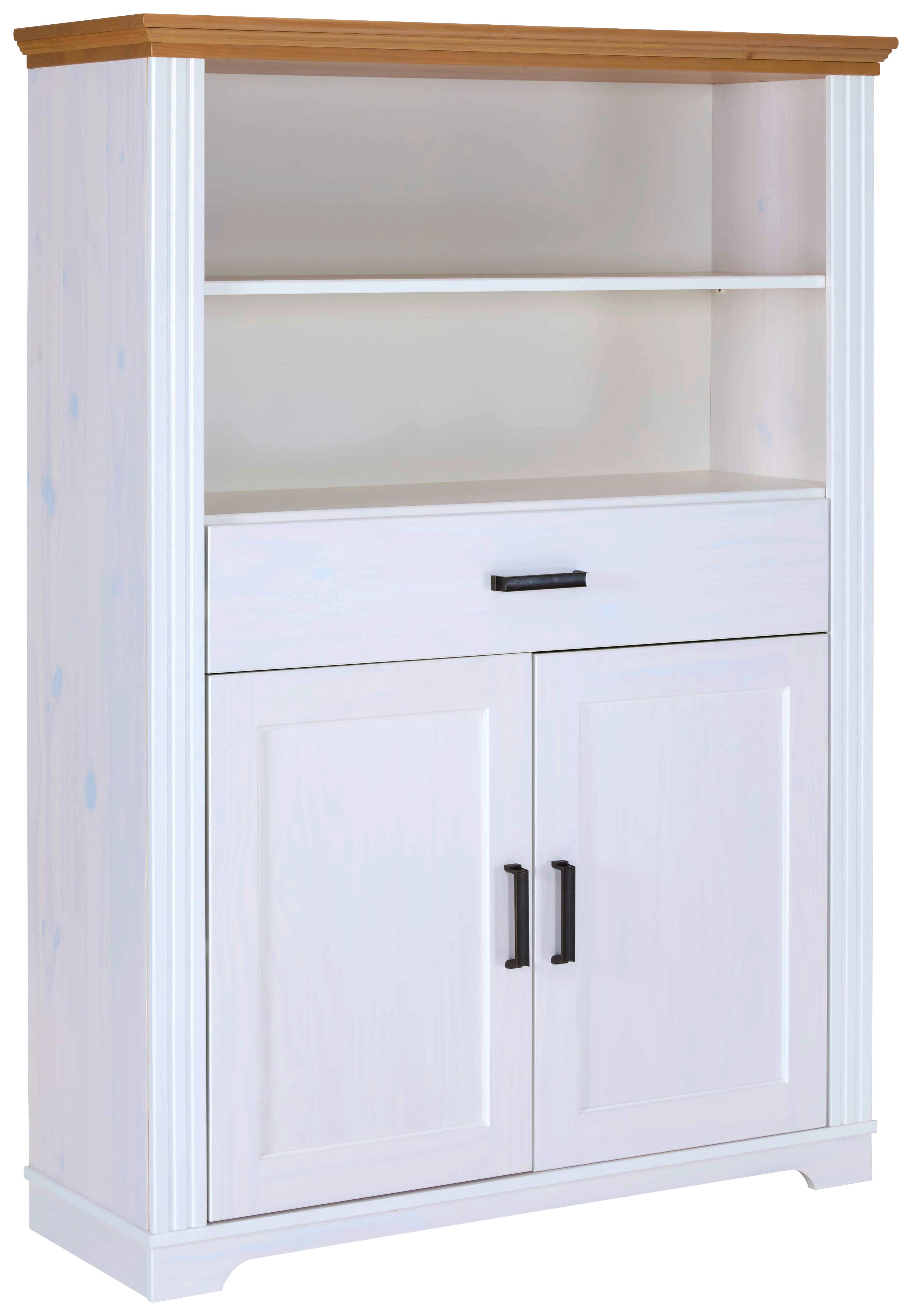 Vitrine Maluno weiß lackiert Holz B/H/L: ca. 41x163x117,2 cm Maluno - weiß (117,20/41,00/163,00cm) - Inter Link