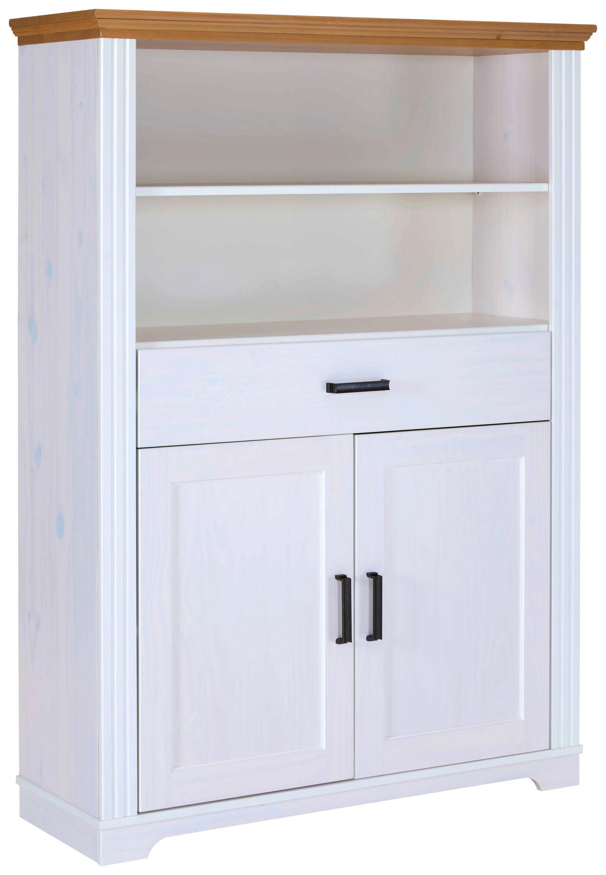Vitrine Maluno weiß lackiert Holz B/H/L: ca. 41x163x117,2 cm Maluno - weiß (117,20/41,00/163,00cm) - Inter Link