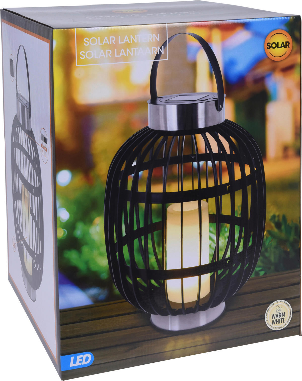 Solarlaterne schwarz Polypropylen B/H/L: ca. 35x35x46 cm Solarlaterne - schwarz (46,00/35,00/35,00cm)