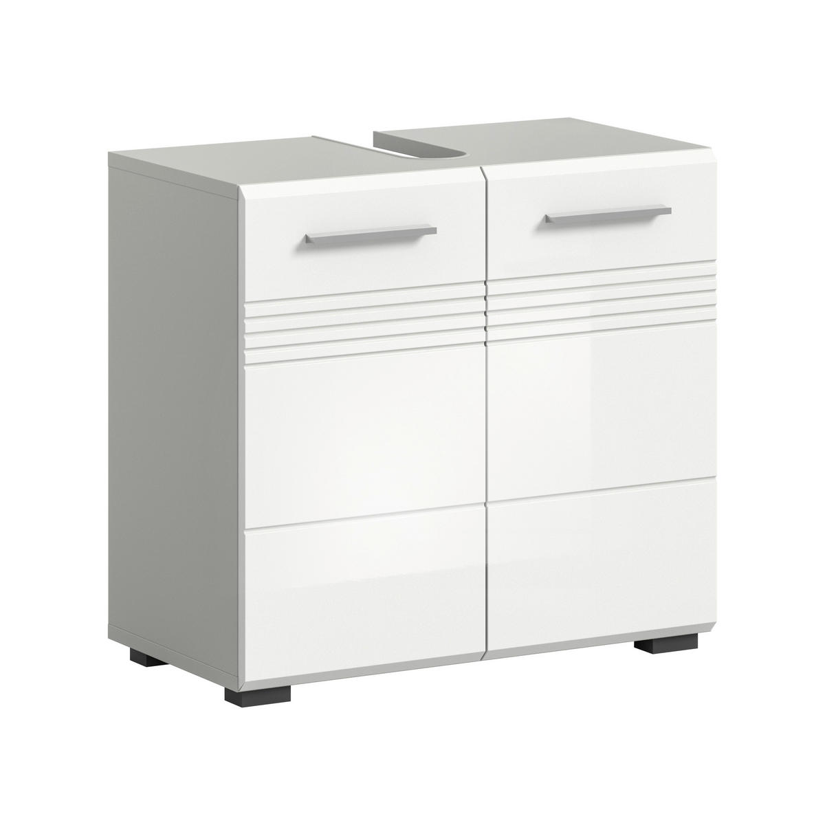 Waschbeckenunterschrank Copa hellgrau weiß Hochglanz B/H/T: ca. 60x56x32 cm Copa - hellgrau/weiß (60,00/56,00/32,00cm) - xonox.home