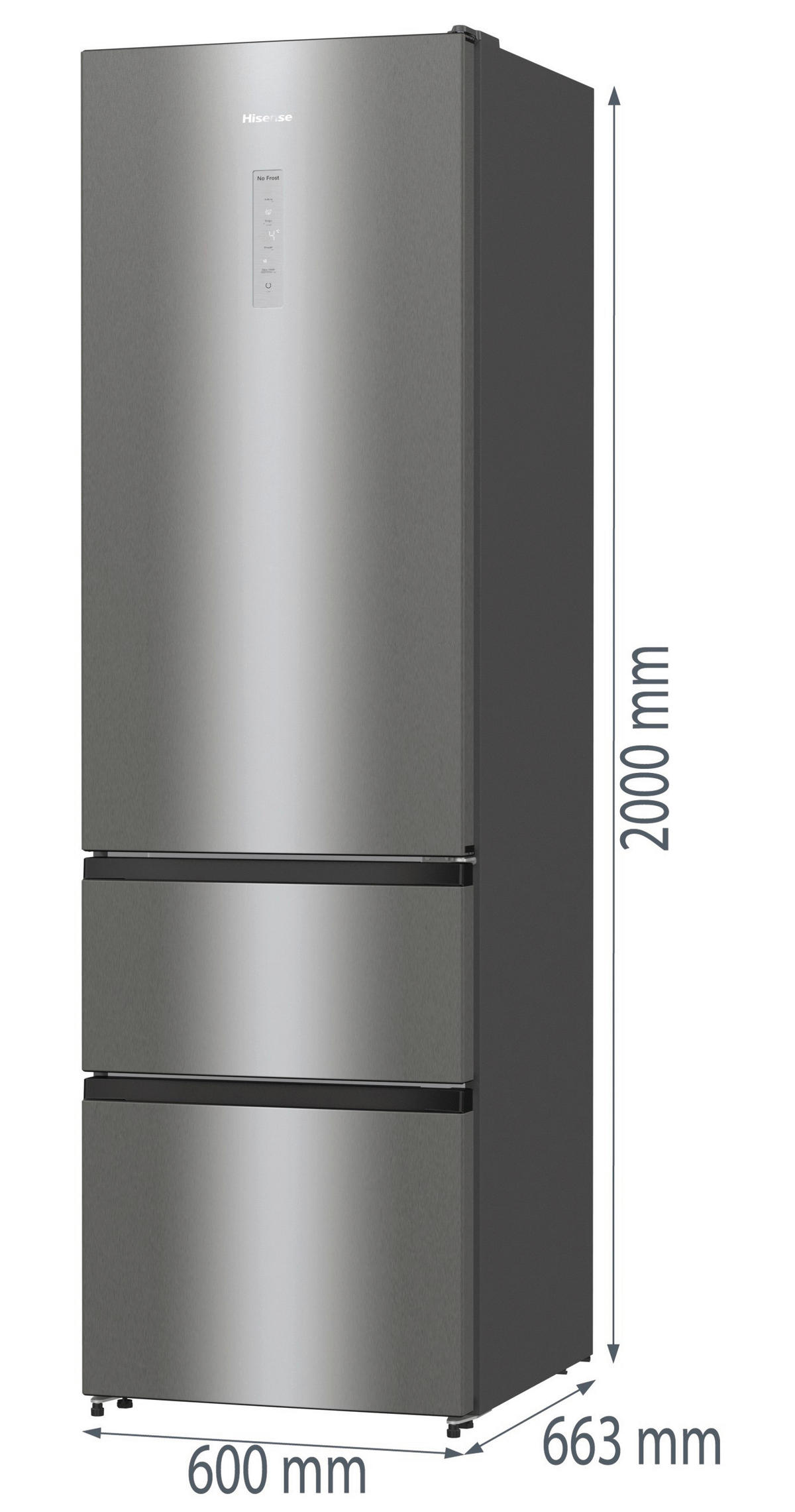 Hisense Kühl-/Gefrierkombination RM469N4ACD Silbergrau Kühl-Gefrierkombi RM469N4ACD - Silbergrau - Hisense