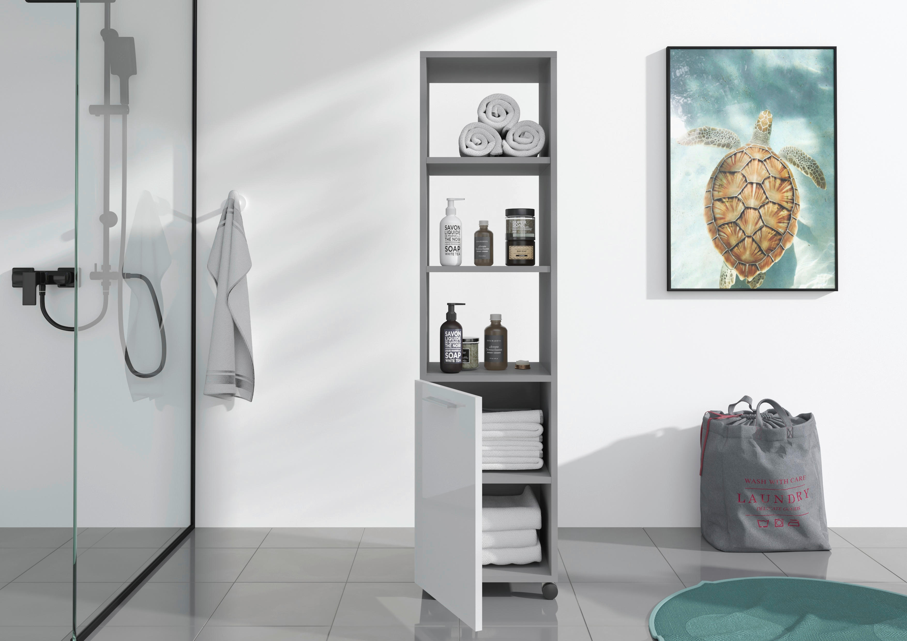Rollregal Air grau B/H/T: ca. 35x140x33 cm Air - weiß/grau (35,00/140,00/33,00cm)