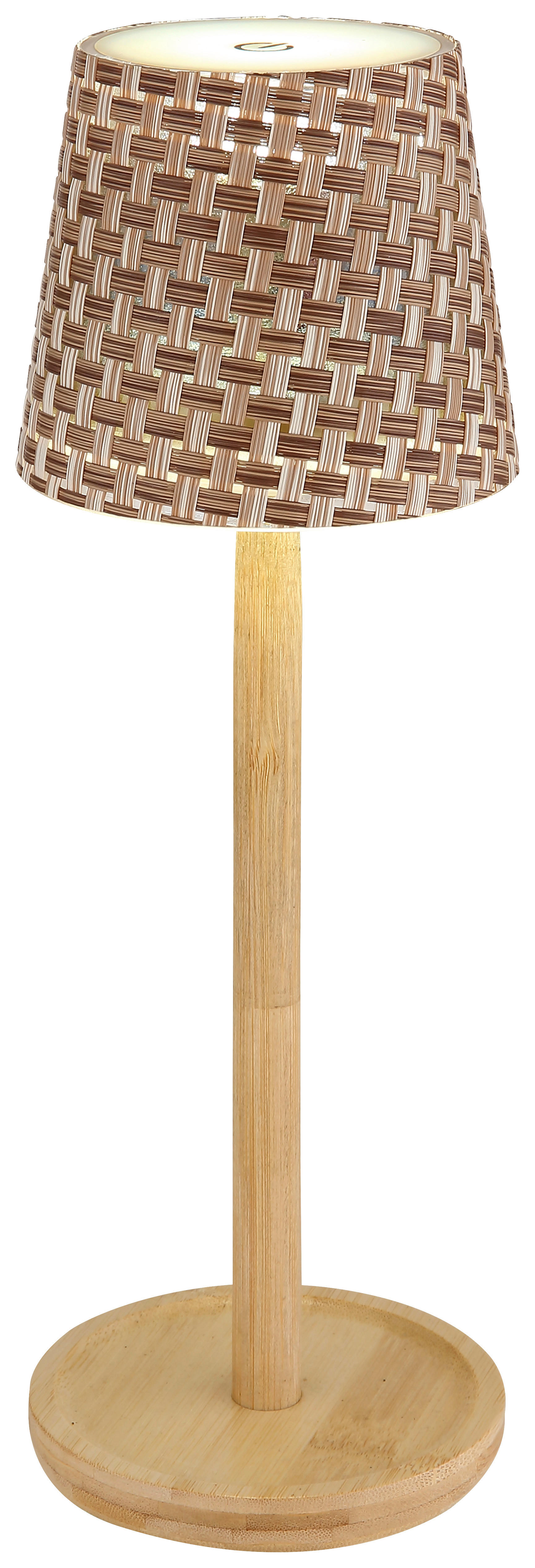 GLOBO LED-Tischleuchte RIDS 58438BAS braun Opal natur Kunststoff Bambus H/D: ca. 33x11 cm 1 Brennstellen RIDS - braun/natur (11,00/33,00cm) - GLOBO