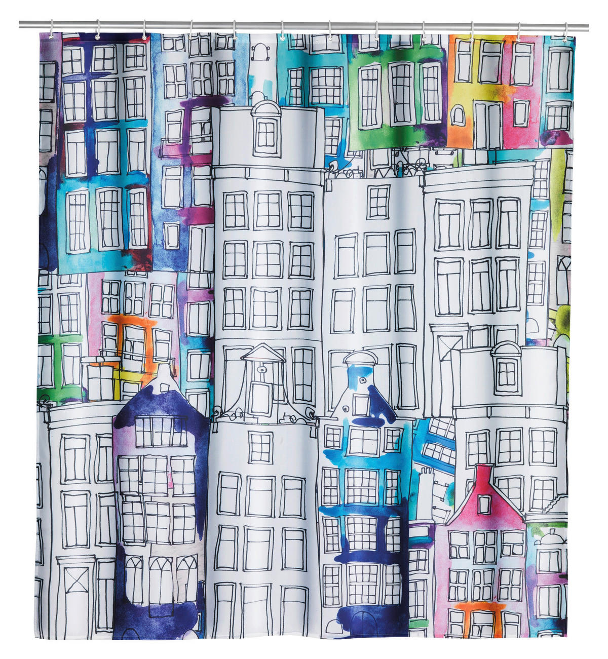 Duschvorhang Polyester B/H: ca. 180x200 cm Duschvorhang_Sunny_City_Wenko - (180,00/200,00cm) - Wenko