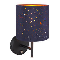 GLOBO Wandleuchte Kupfer schwarz Kunststoff Metall B/H: ca. 15x26 cm E14 1 Brennstellen URBAN - schwarz/Kupfer (15,00/26,00cm) - GLOBO