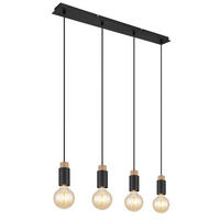 GLOBO Spot schwarz Metall B/H/T: ca. 8x120x75 cm E27 4 Brennstellen MATTI - schwarz (8,00/120,00/75,00cm) - GLOBO
