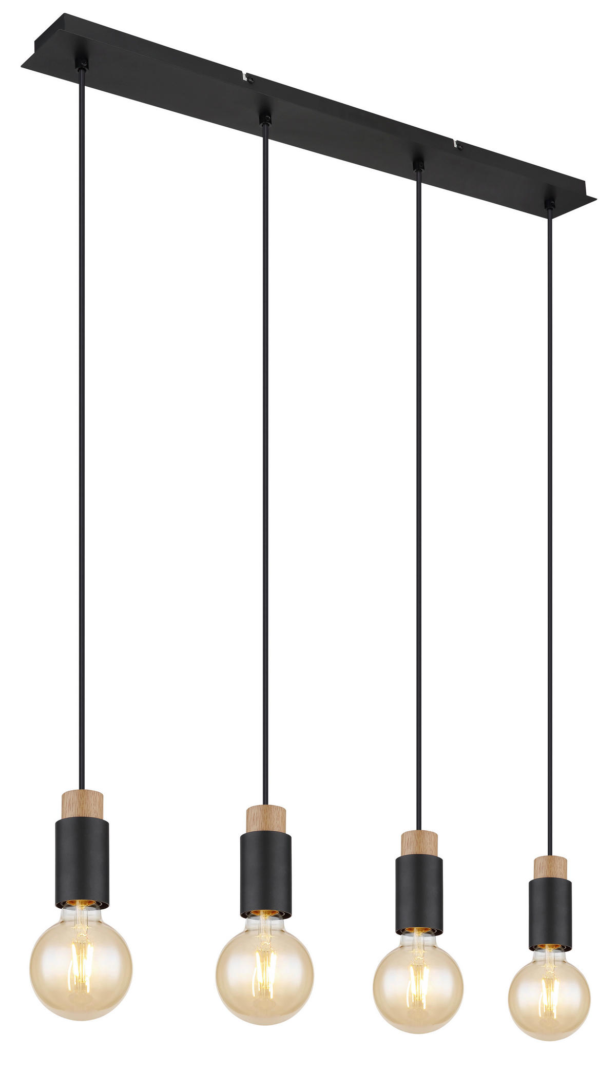 GLOBO Spot schwarz Metall B/H/T: ca. 8x120x75 cm E27 4 Brennstellen MATTI - schwarz (8,00/120,00/75,00cm) - GLOBO