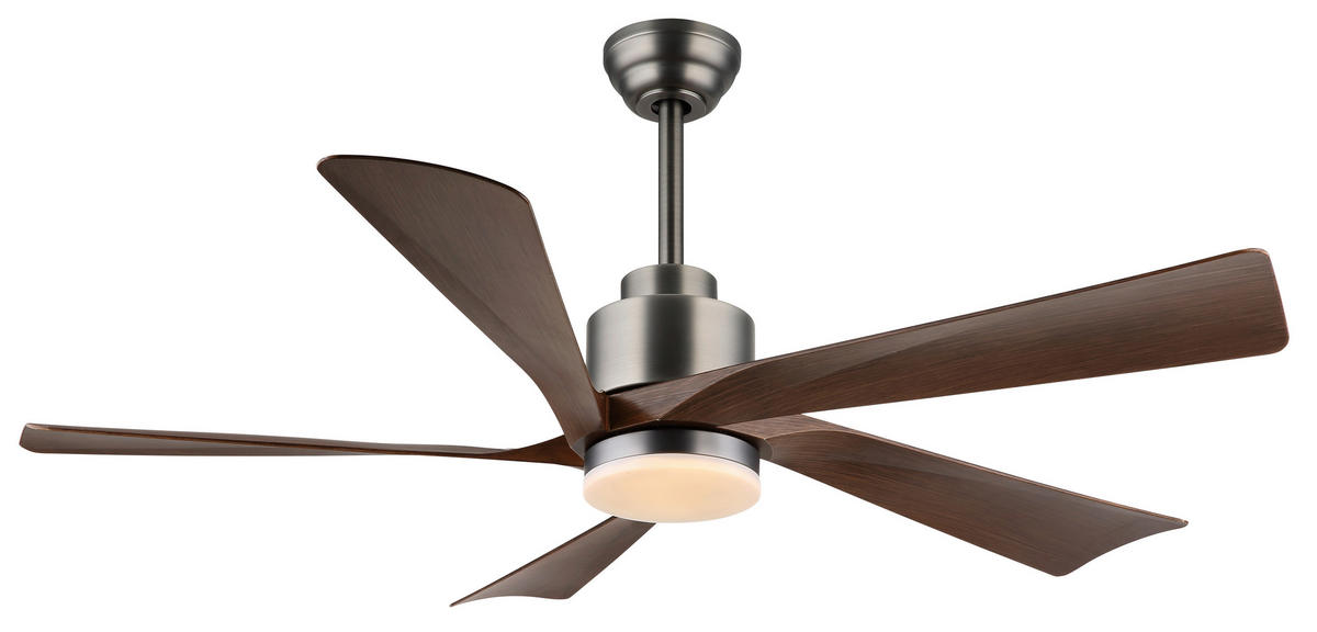 GLOBO LED-Deckenventilator Opal dunkelbraun grau Kunststoff Metall H/D: ca. 48x132 cm 1 Brennstellen MODESTO - dunkelbraun/Opal (132,00/48,00cm) - GLOBO