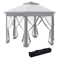 Outsunny Pavillon grau Polyester B/H/L: ca. 405x405x285 cm Pavillon - grau (285,00/405,00/405,00cm) - Outsunny
