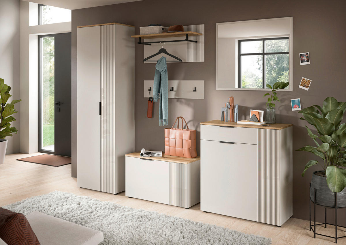 Garderobe Slide Kaschmirgrau Nachbildung Evoke Oak Nachbildung B/H/T: ca. 155x190x36 cm Slide - (155,00/190,00/36,00cm) - xonox.home