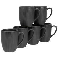 CreaTable Kaffeebecherset Vesuvio Black schwarz Steinzeug 6 tlg. Vesuvio Black - schwarz - CreaTable