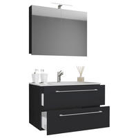 Waschplatz 3tlg-Badinos schwarz B/H/T: ca. 60x50x46 cm 3tlg-Badinos - schwarz (60,00/50,00/46,00cm) - VCM Möbel