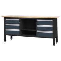 Feistos Werkbank Heros schwarz Stahl B/H/L: ca. 169x87x60 cm Heros - schwarz/anthrazit (60,00/169,00/87,00cm) - Feistos