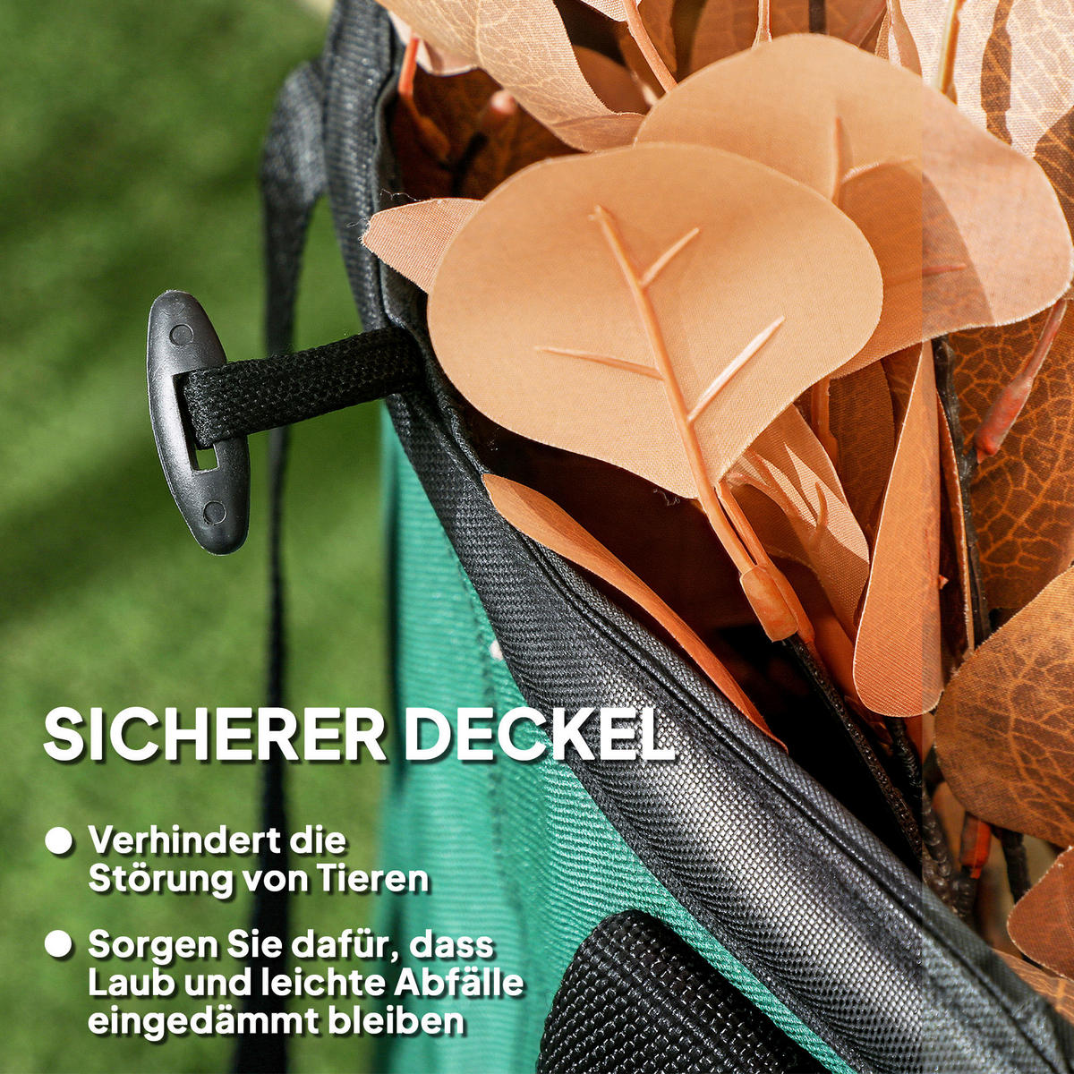 Outsunny Gartenabfallsack 4er Set grün B/H/L: ca. 47x50x47 cm Gartenabfallsack 4x 160l - grün (47,00/47,00/50,00cm) - Outsunny