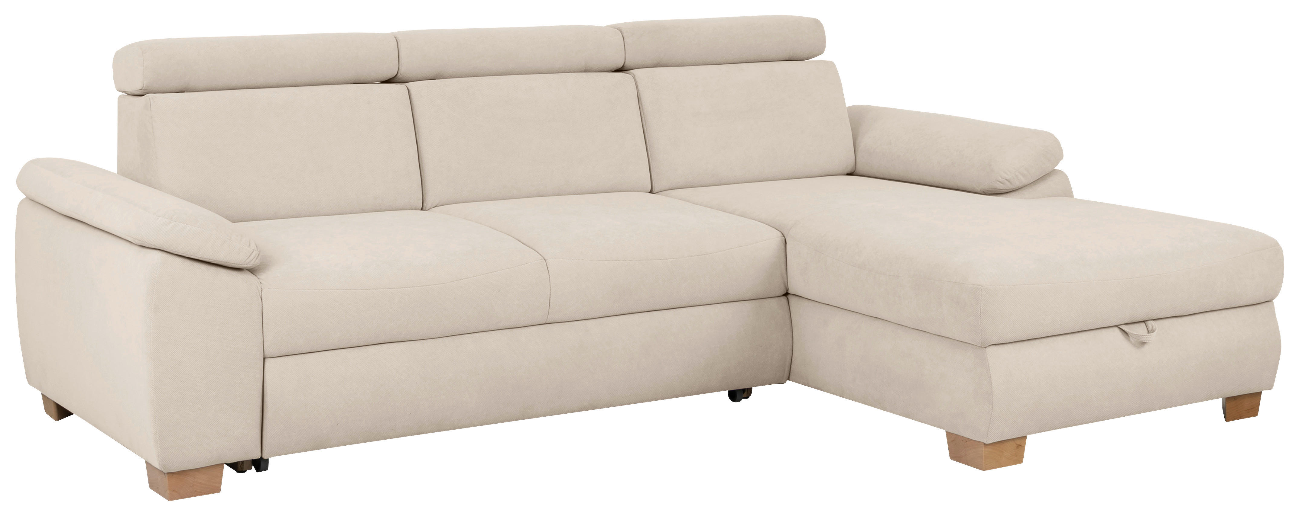 Funktionsecke Aguda beige Microfaser B/H/T: ca. 269x102x175 cm Aguda - beige/buche (269,00/102,00/175,00cm)