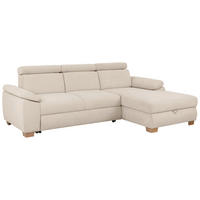 Ecksofa Aguda beige Microfaser B/H/T: ca. 269x102x175 cm Aguda - beige/buche (269,00/102,00/175,00cm)