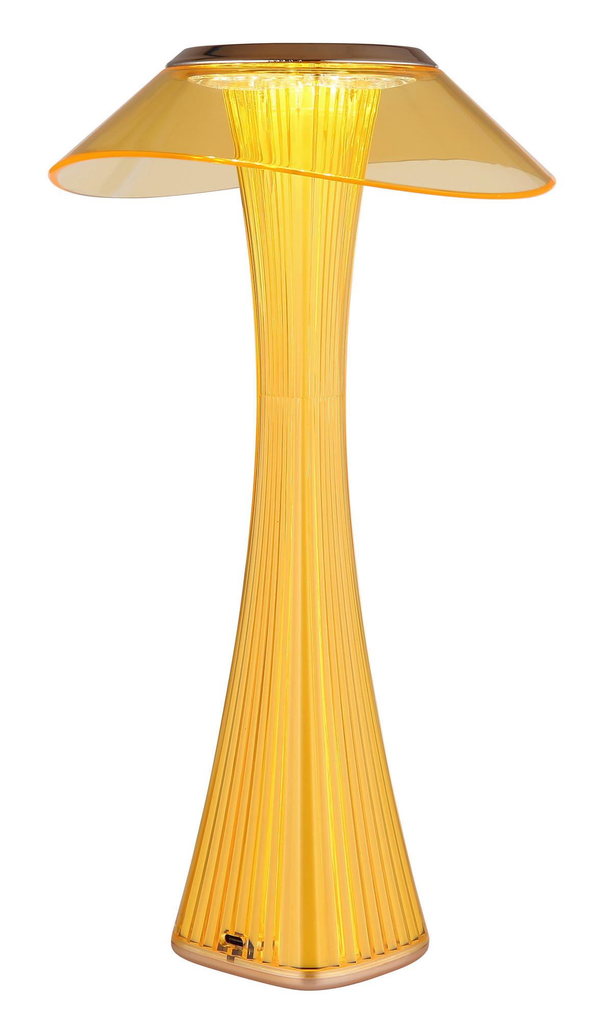 GLOBO Tischleuchte amber weiß Craft Gold Kunststoff Acryl H/D: ca. 27,4x15,1 cm 1 Brennstellen Ambra - weiß/Craft Gold (15,10/27,40cm) - GLOBO