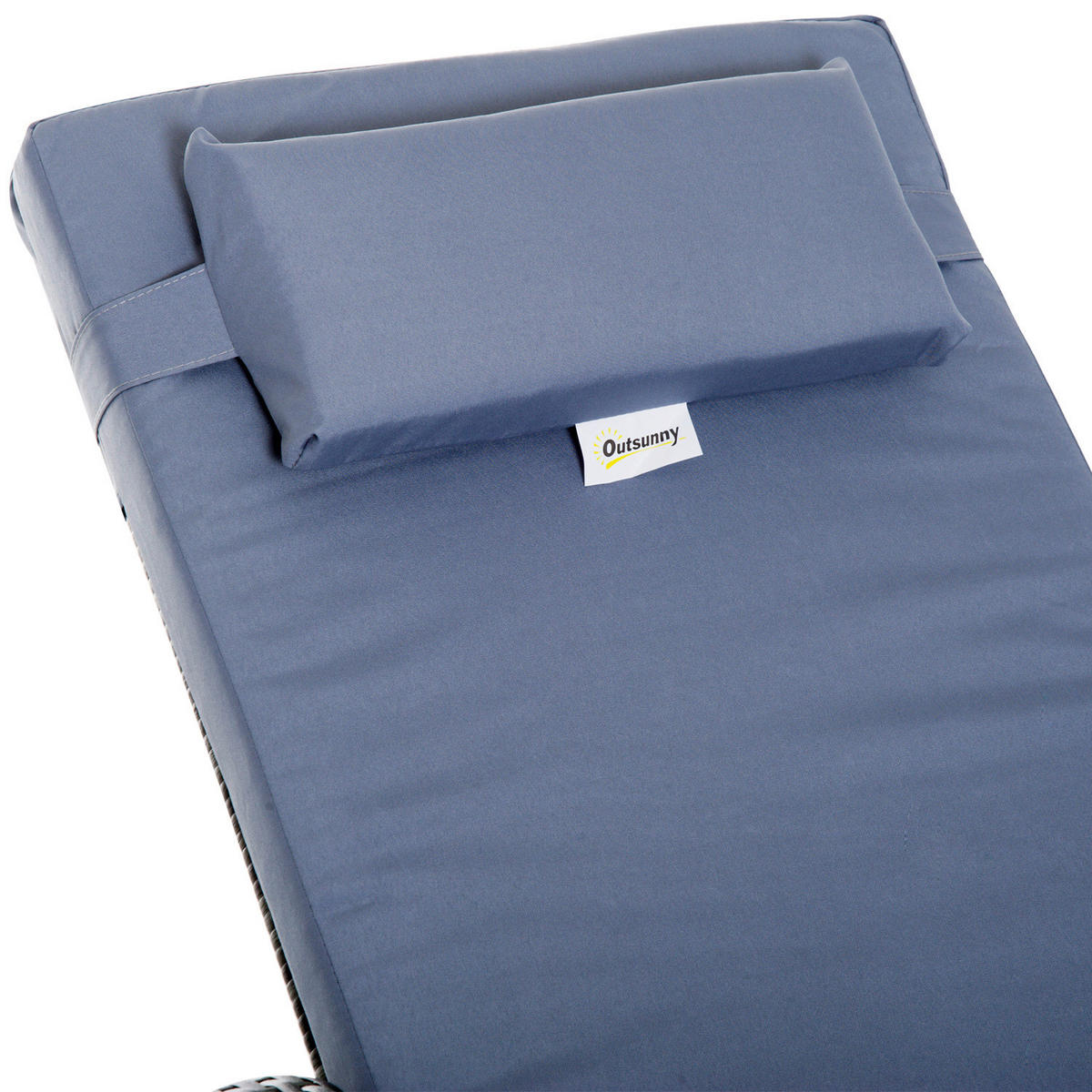 Outsunny Gartenliege grau Metall Rattan-Gartenliege_3tlg. - grau - Outsunny