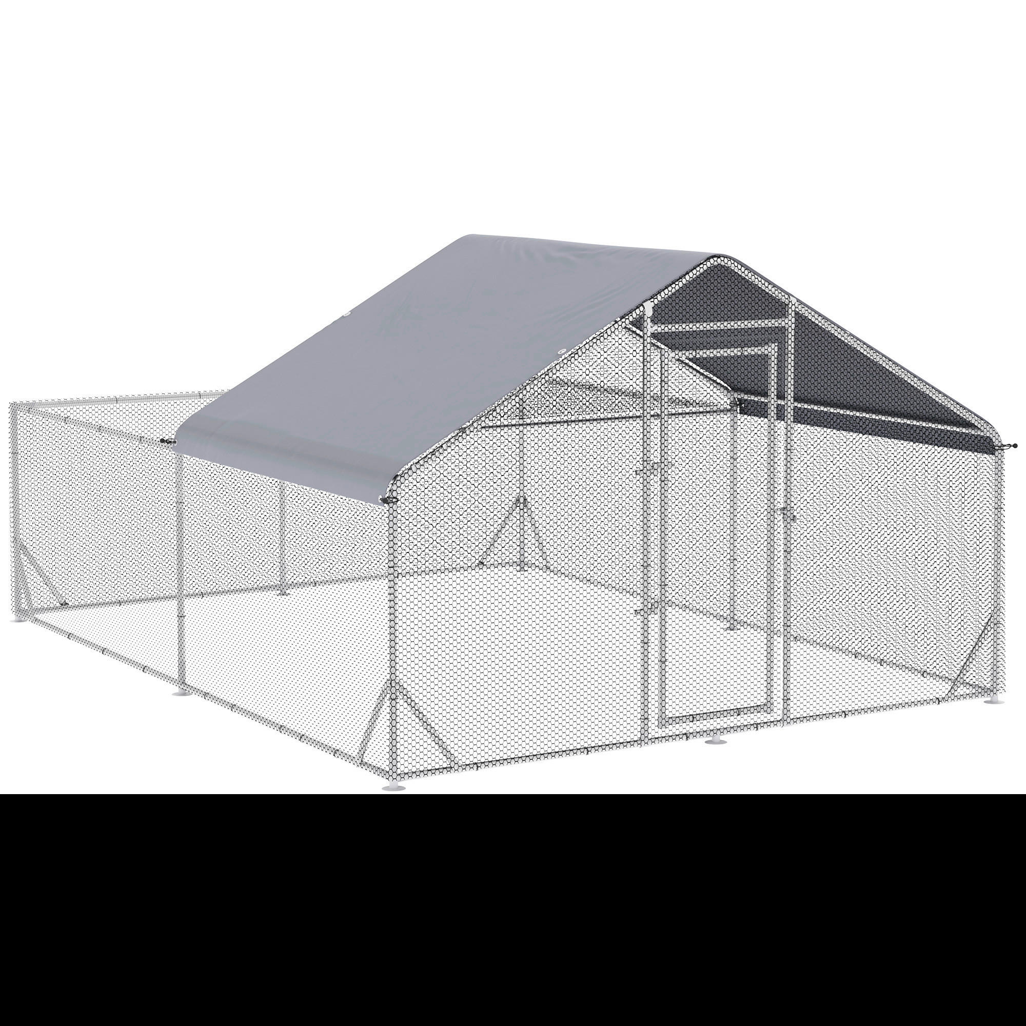 PawHut Stall silber Kunststoff B/H/L: ca. 300x400x195 cm Hühnerstall - silber (195,00/300,00/400,00cm) - PawHut