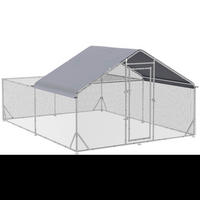 PawHut Stall silber Kunststoff B/H/L: ca. 300x400x195 cm Hühnerstall - silber (195,00/300,00/400,00cm) - PawHut