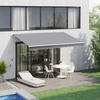 Fenstermarkise mit Handkurbel weiß B/T/L: ca. 245x350x395 cm Fenstermarkise mit Handkurbel - weiß/grau (245,00/395,00cm) - Outsunny