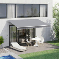 Fenstermarkise mit Handkurbel weiß B/T/L: ca. 245x350x395 cm Fenstermarkise mit Handkurbel - weiß/grau (245,00/395,00cm) - Outsunny