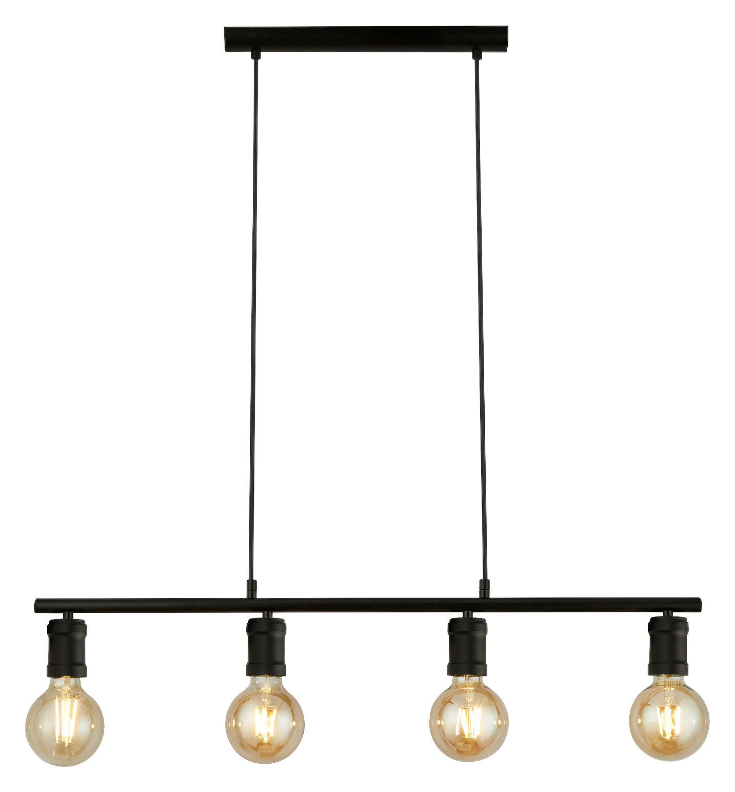 Searchlight Pendelleuchte schwarz Stahl B/H/L: ca. 5,5x120x80 cm E27 4 Brennstellen Dance - schwarz (80,00/5,50/120,00cm) - Searchlight