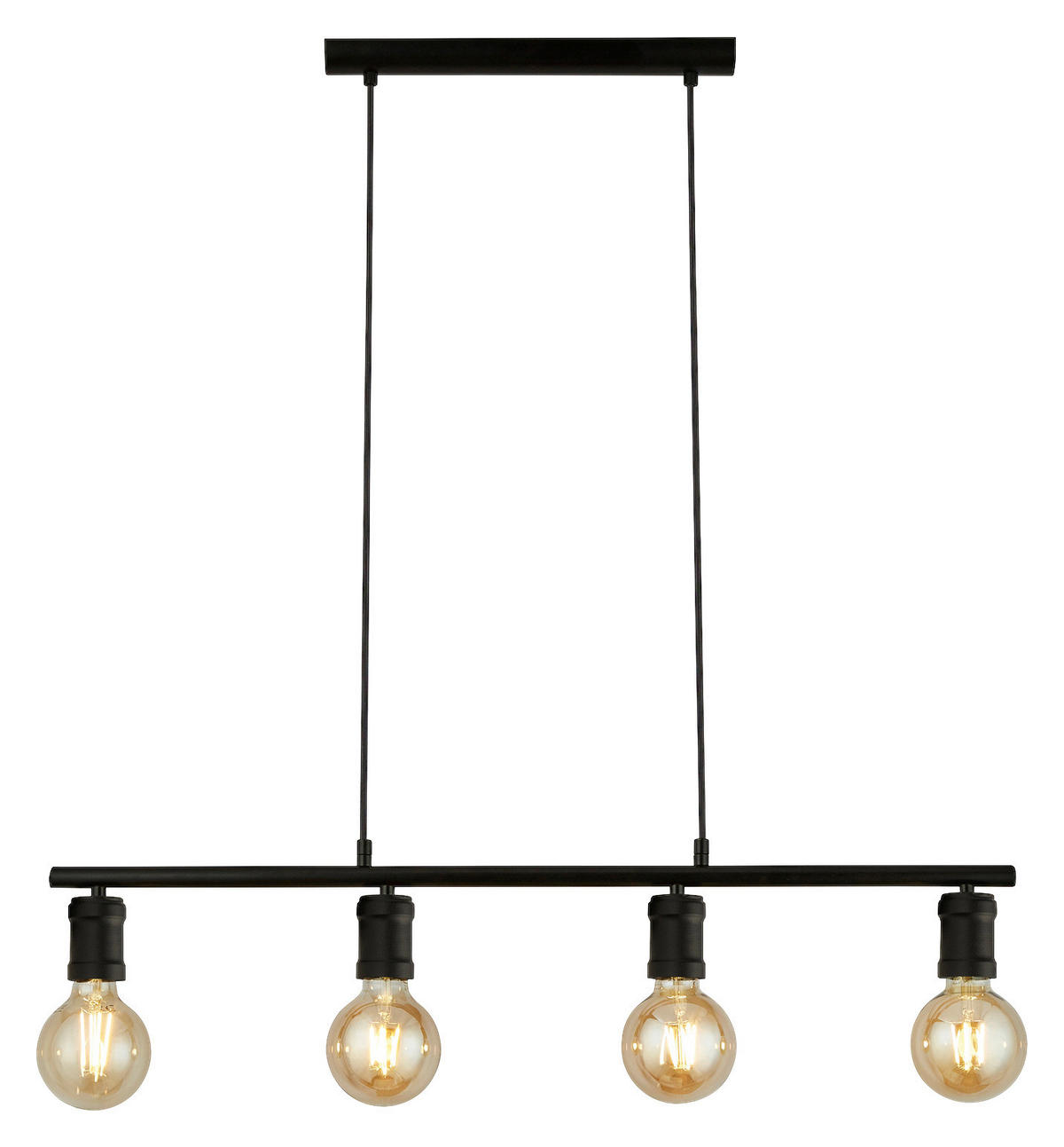 Searchlight Pendelleuchte schwarz Stahl B/H/L: ca. 5,5x120x80 cm E27 4 Brennstellen Dance - schwarz (80,00/5,50/120,00cm) - Searchlight