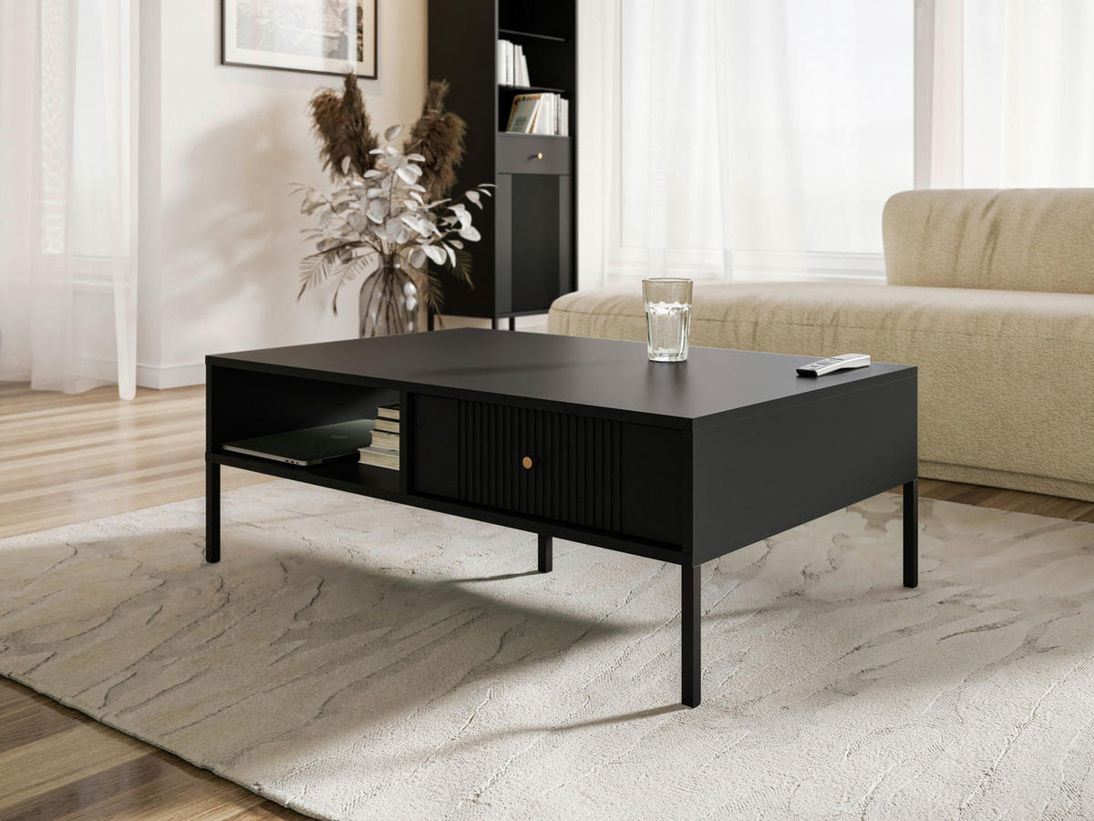 Couchtisch ISEO schwarz B/H/T: ca. 104x37x68 cm ISEO - schwarz (104,00/37,00/68,00cm) - WIPMEB