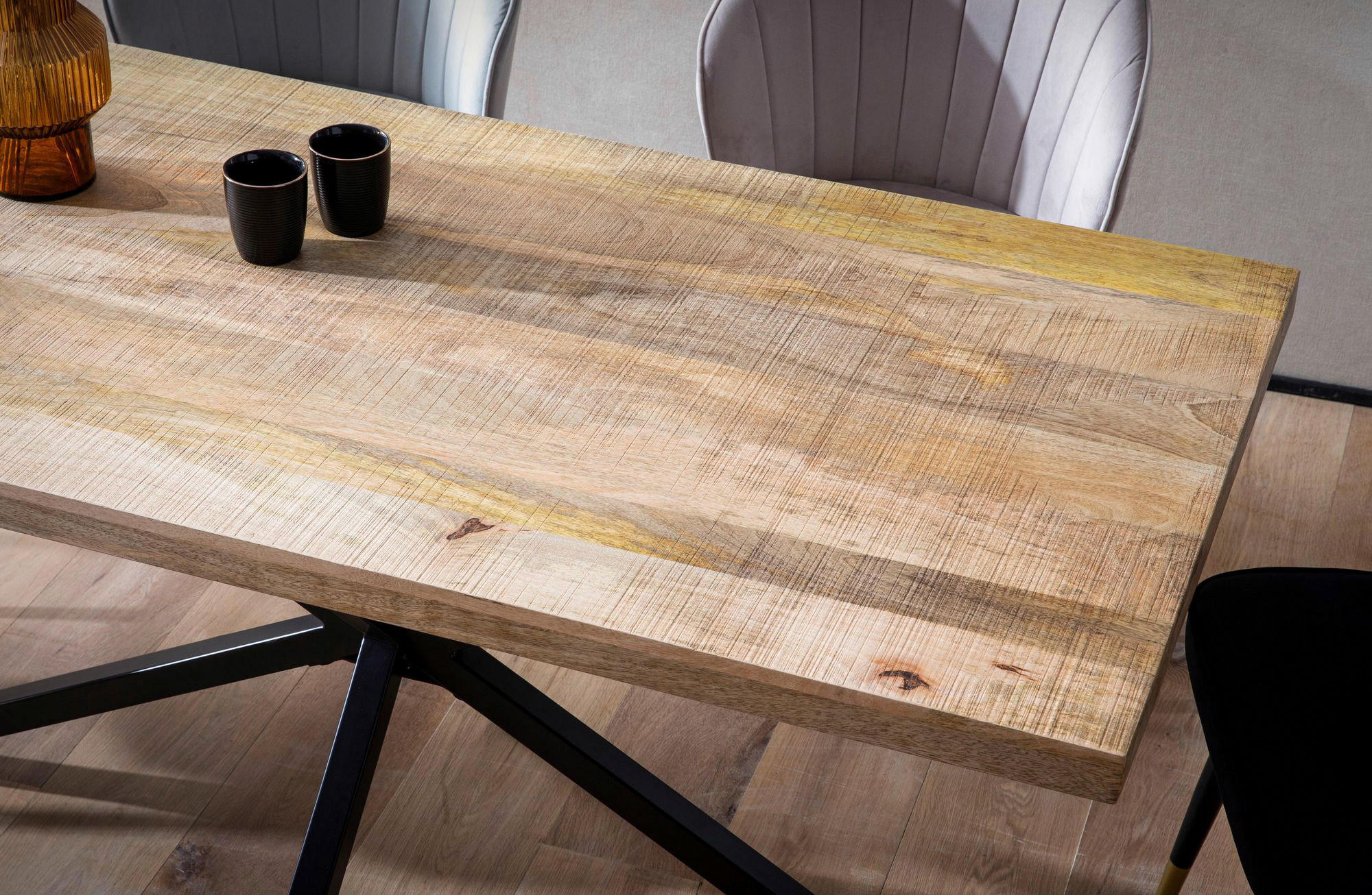 Esstisch braun lackiert B/H/T: ca. 180x76x80 cm Esszimmertisch - braun (180,00/76,00/80,00cm) - Wohnling