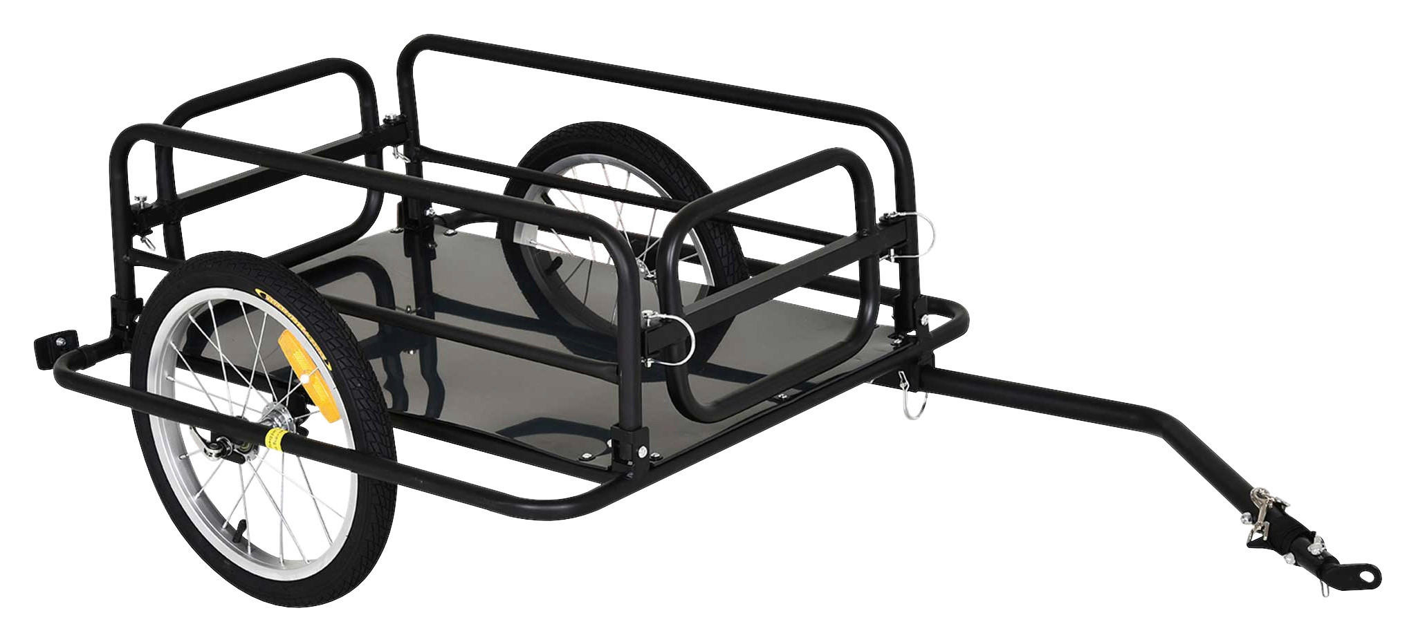 HOMCOM Fahrradanhänger schwarz schwarz B/H/L: ca. 715x139x49 cm Lastenanhänger - schwarz (49,00/715,00/139,00cm) - HOMCOM