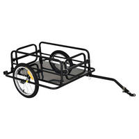 HOMCOM Fahrradanhänger schwarz schwarz B/H/L: ca. 715x139x49 cm Lastenanhänger - schwarz (49,00/715,00/139,00cm) - HOMCOM