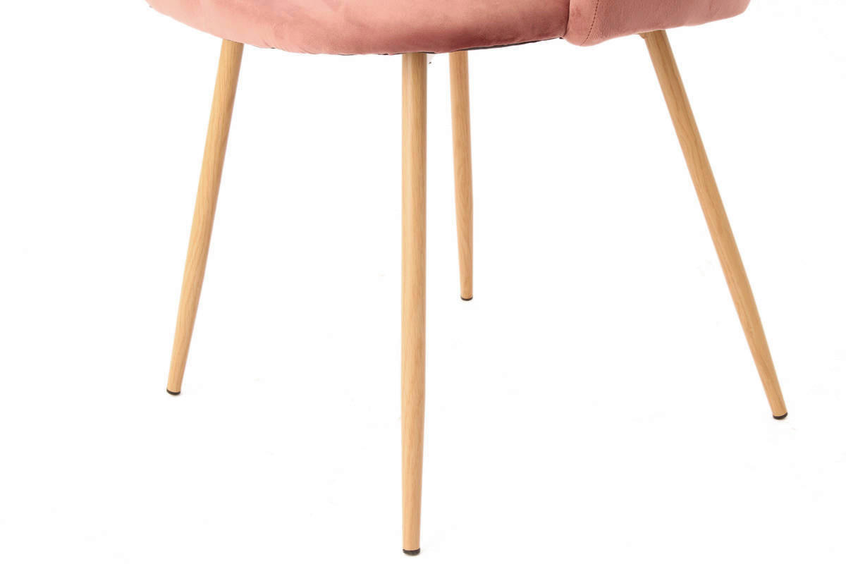 Stuhl Celina 100 2er rosa Microfaser B/H/T: ca. 54x84x56 cm Celina 100 2er - Eiche/rosa (54,00/84,00/56,00cm) - 360 Living