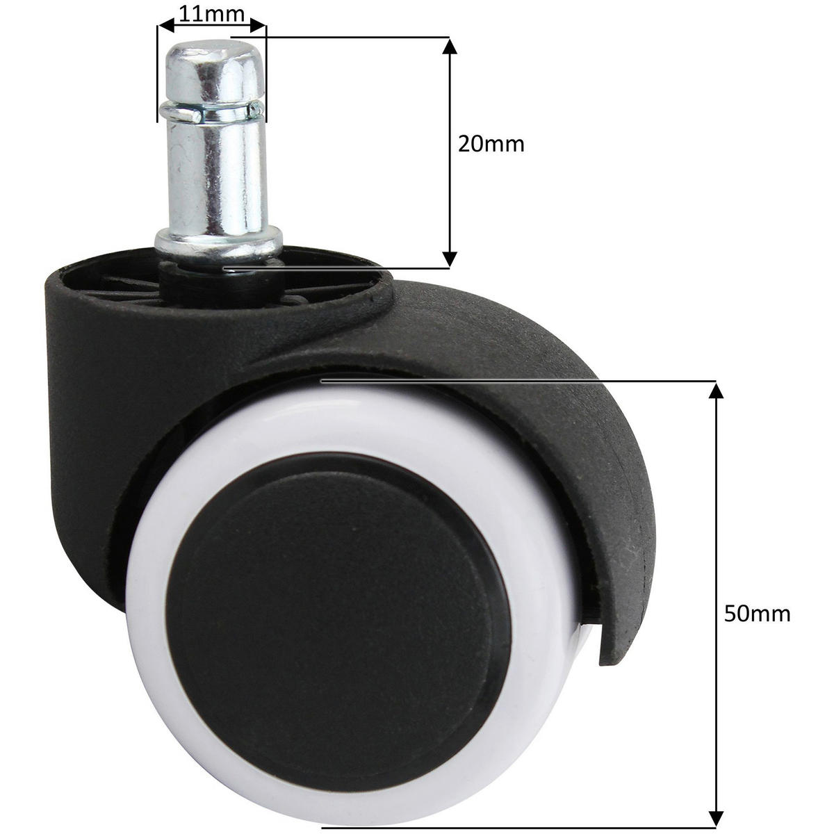 Hartbodenrollen schwarz Kunststoff B/H/T: ca. 5x5x5 cm Hartbodenrollen - schwarz (5,00/5,00/5,00cm) - Amstyle