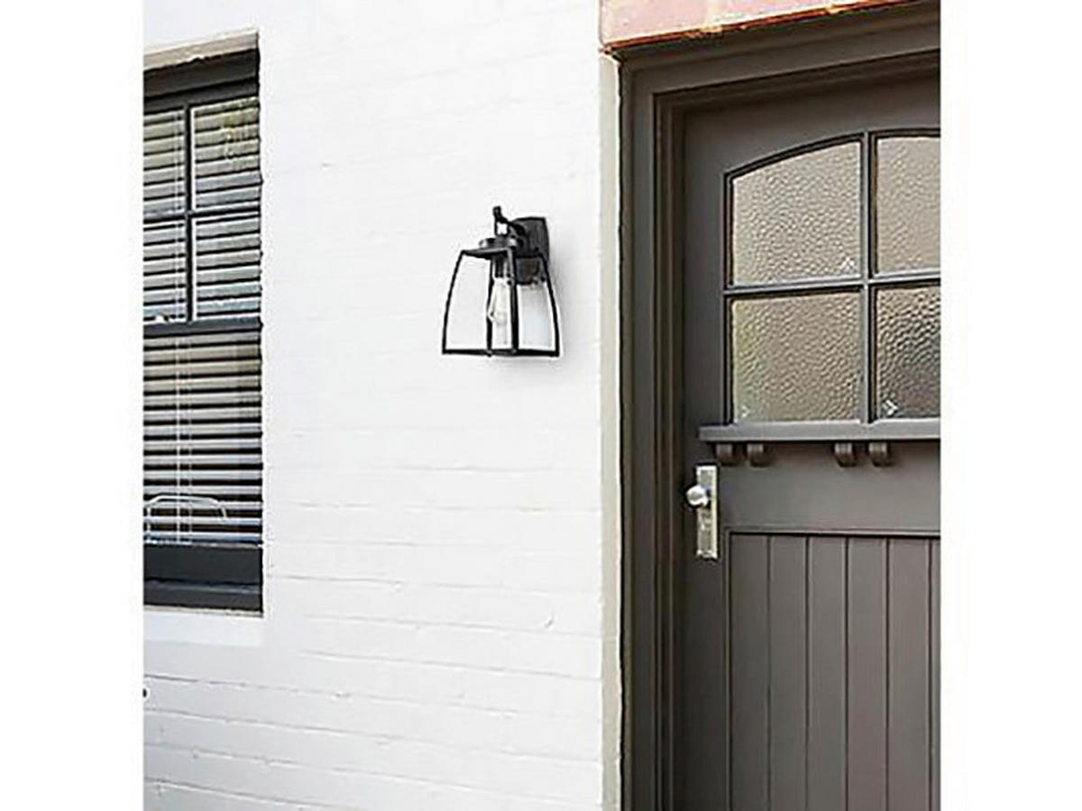 Westinghouse Außenwandleuchte Niko mattschwarz Metall Glas B/H/L: ca. 20x35x23 cm E27 1 Brennstellen Niko - mattschwarz (23,00/20,00/35,00cm) - Westinghouse