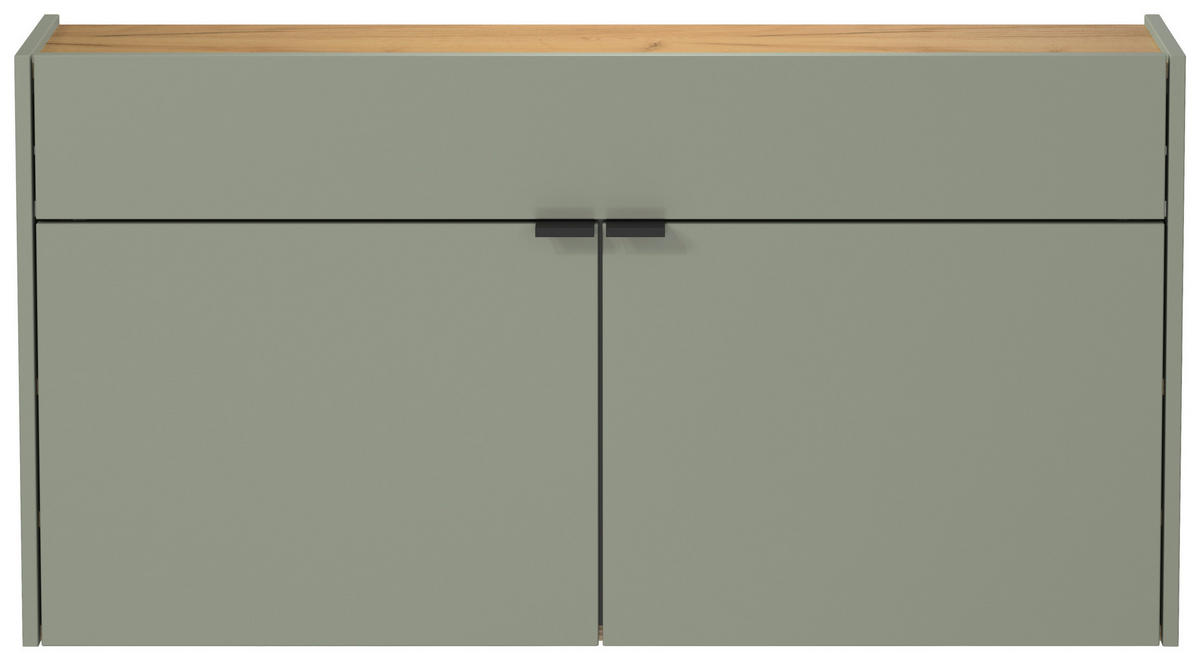 Garderobe 7939-629 B/H/T: ca. 140x200x22 cm 7939-629 - Eiche/grün (140,00/200,00/22,00cm) - Germania