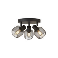 Searchlight Strahler schwarz Stahl B/H/L/D: ca. 36x17x36x36 cm E14 3 Brennstellen Meshy - schwarz (36,00/36,00/17,00cm) - Searchlight