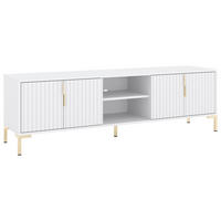 TV-Lowboard FLINN weiß matt gold Optik B/H/T: ca. 195x50x40 cm FLINN - gold/weiß (195,00/50,00/40,00cm) - WIPMEB