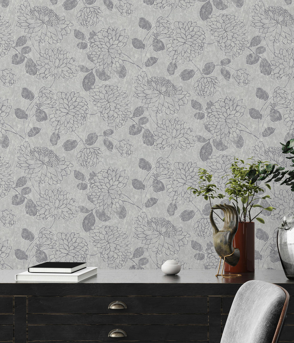 A.S.Creation Vliestapete Attractive 2 Floral hellgrau B/L: ca. 53x1005 cm Attractive 2 - hellgrau (53,00/1005,00cm) - A.S.Creation