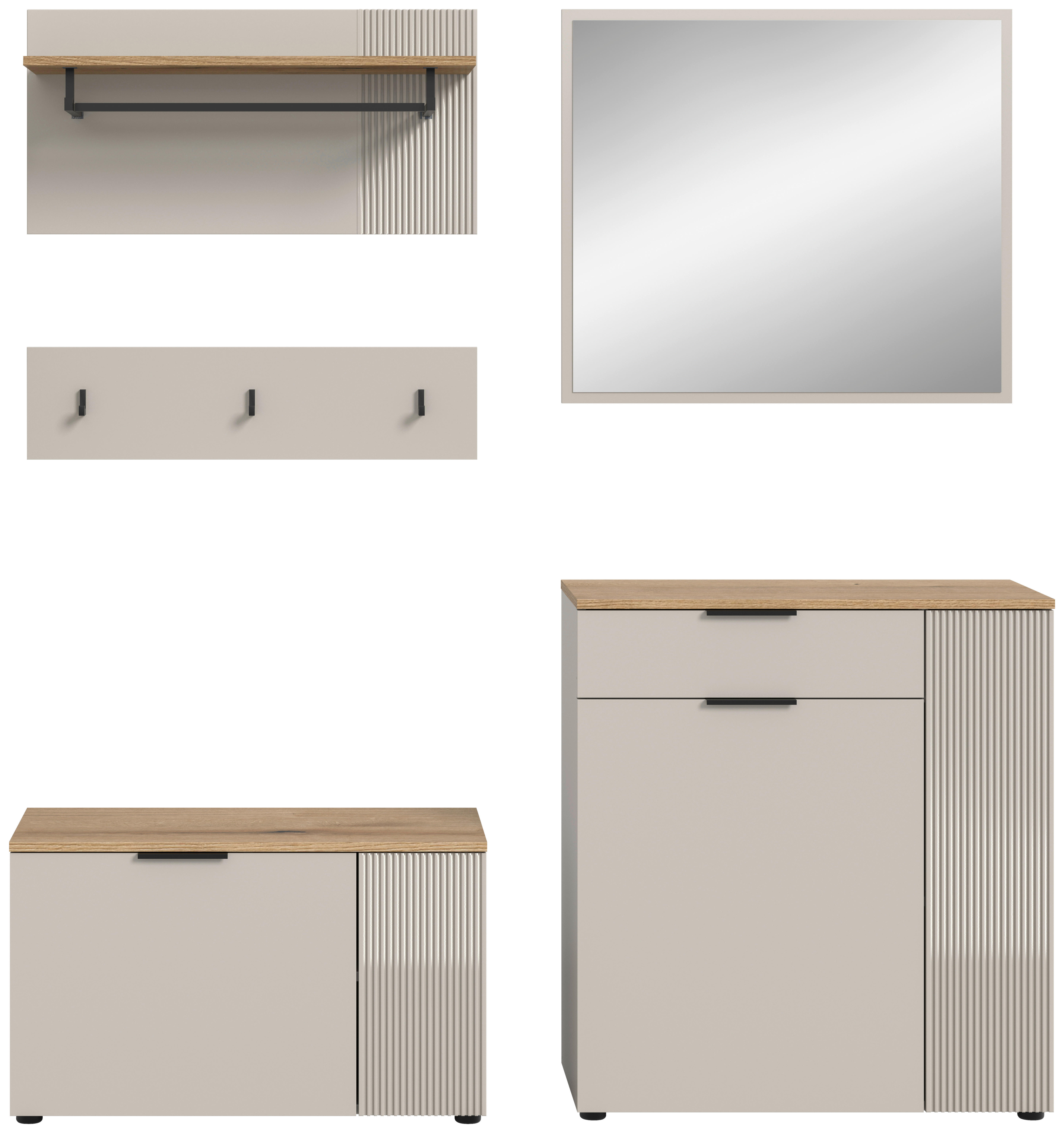 Garderobe Slide Kaschmirgrau Nachbildung Evoke Oak Nachbildung B/H/T: ca. 175x190x36 cm Slide - (175,00/190,00/36,00cm) - xonox.home