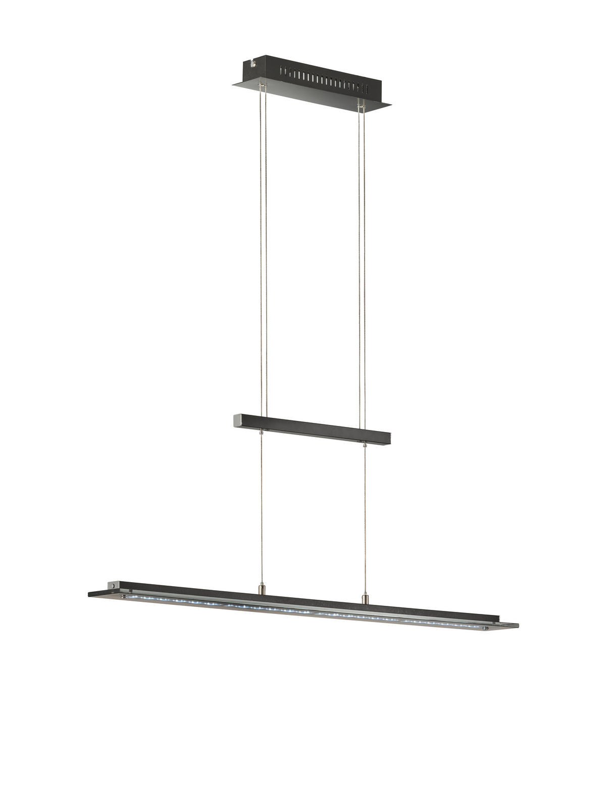 Fischer & Honsel LED-Pendelleuchte 60442 Rauch Chrom schwarz Glas Metall B/H/T: ca. 88x150x9 cm 1.0 Brennstellen Tenso TW - schwarz/Rauch (88,00/150,00/9,00cm) - Fischer & Honsel