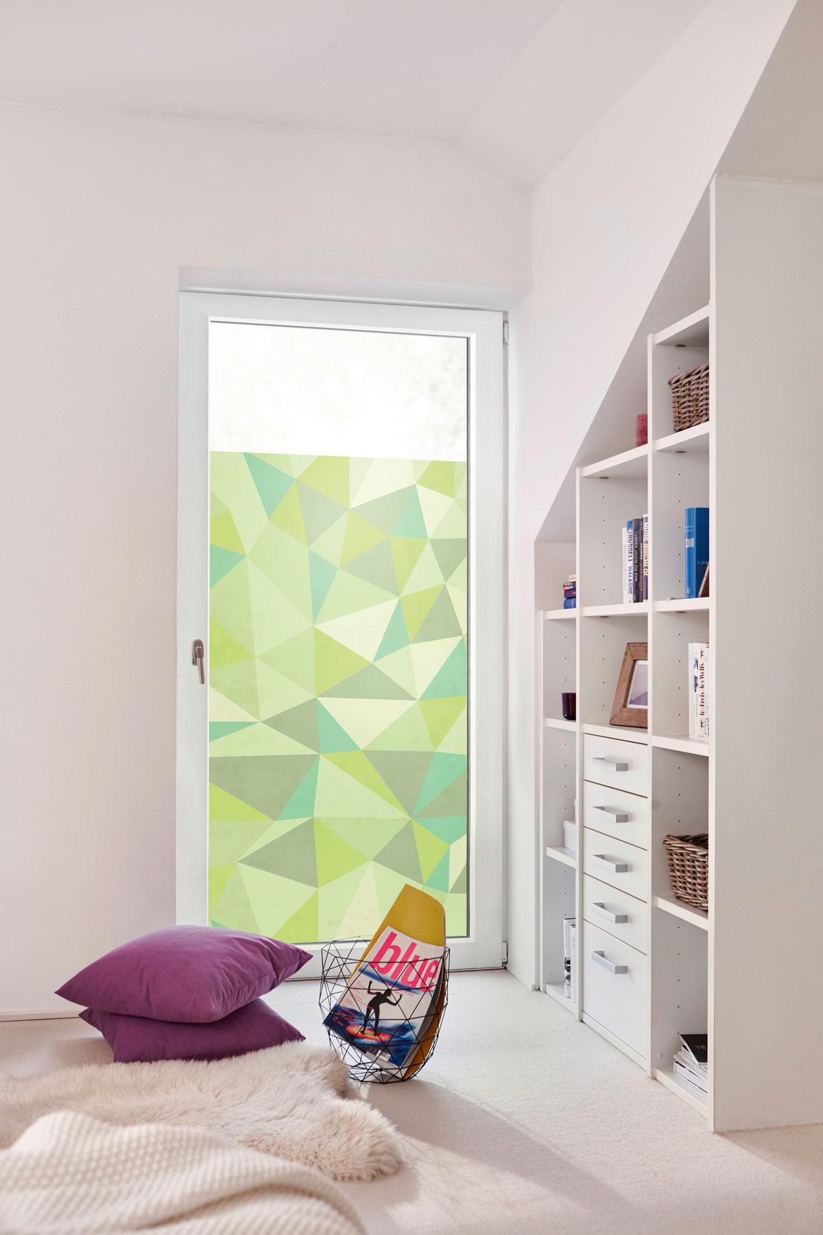 LICHTBLICK Fensterfolie Pattern Dreiecke Ornament Pattern Dreiecke grün B/L: ca. 100x180 cm Pattern Dreiecke - grün (100,00/180,00cm) - LICHTBLICK