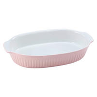 CreaTable Auflaufform Classic PASTELL Kitchen rosa Steinzeug B/H/L: ca. 33,5x5x19 cm Classic PASTELL Kitchen - rosa (19,00/33,50/5,00cm) - CreaTable