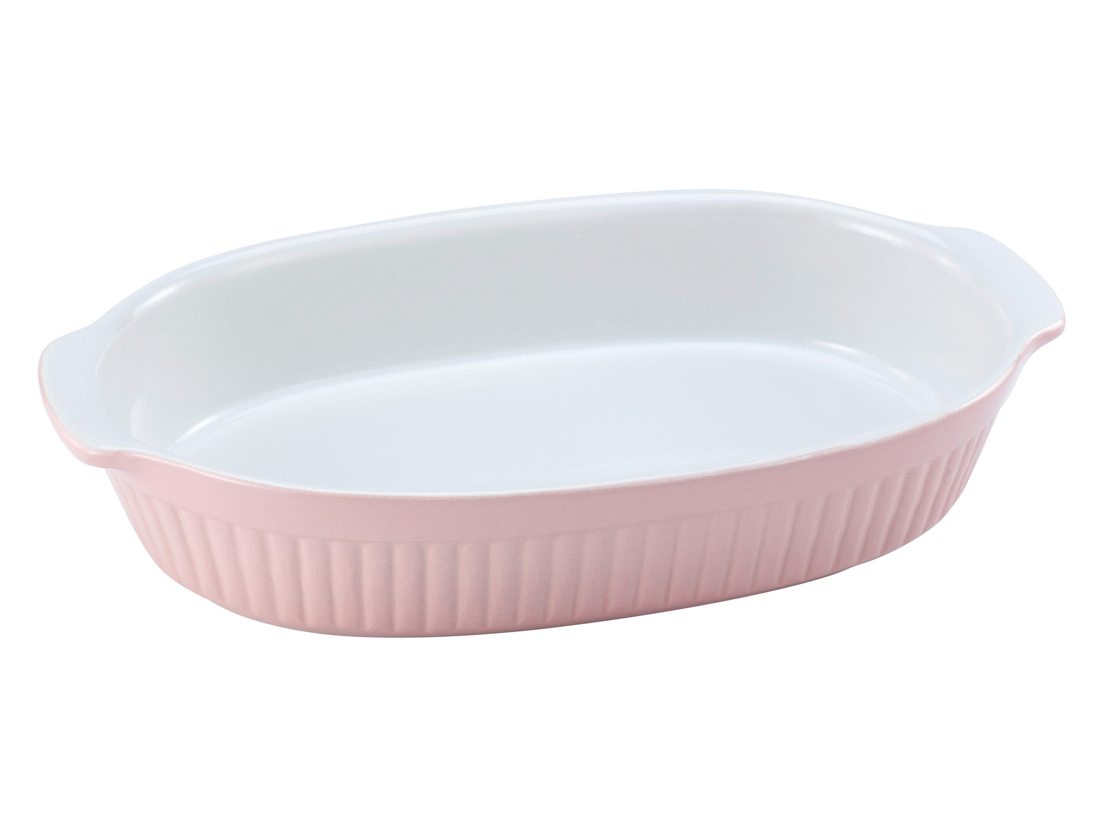 CreaTable Auflaufform Classic PASTELL Kitchen rosa Steinzeug B/H/L: ca. 33,5x5x19 cm