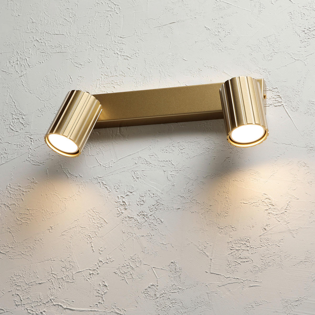 Lamkur Strahler gold Stahl B/H/L: ca. 6,5x16,5x30 cm 2 Brennstellen Prisma - gold (30,00/6,50/16,50cm) - Lamkur