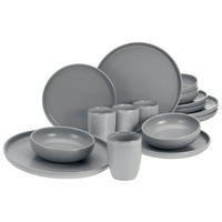 CreaTable Kombiservice Uno grau Steinzeug 16 tlg. Uno - grau - CreaTable