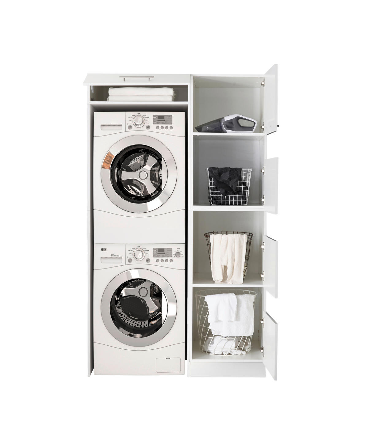 Respekta Hauswirtschaftsraum-Set Clara weiß matt B/H/T: ca. 117,4x200x67,6 cm Clara - weiß (117,40/200,00/67,60cm) - Respekta