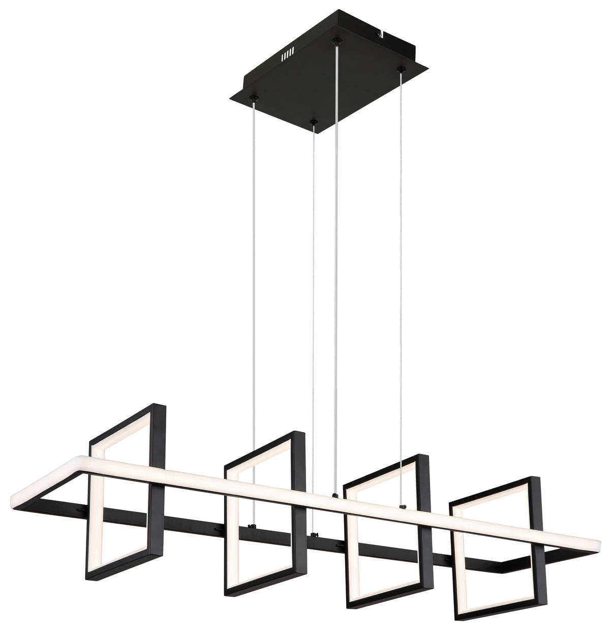 GLOBO Pendelleuchte schwarz Metall Silikon Aluminium B/H/T: ca. 28x120x90 cm 1.0 Brennstellen 67194-60 - schwarz (28,00/120,00/90,00cm) - GLOBO